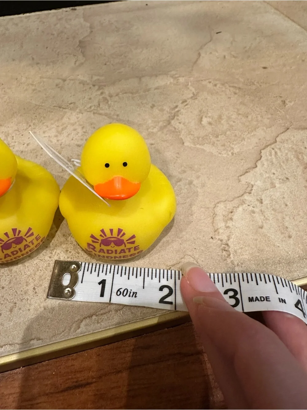 Radiate Kindness Rubber Duck Bath Toy - Yellow & Purple Lot of 5